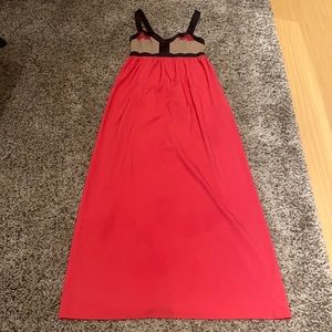 Beautiful bright maxi dress with ribbon straps